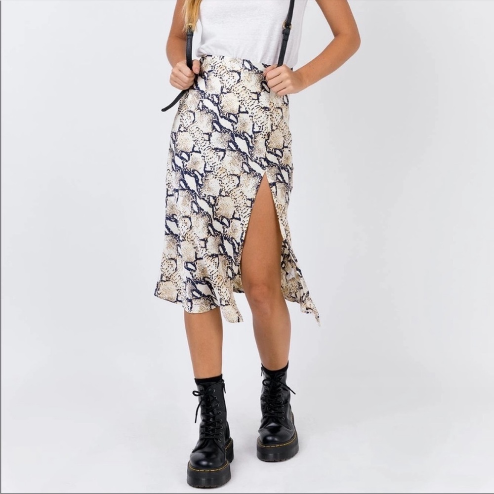 :Princess Polly Snakeskin Printed Verona Midi Skirt Size Small